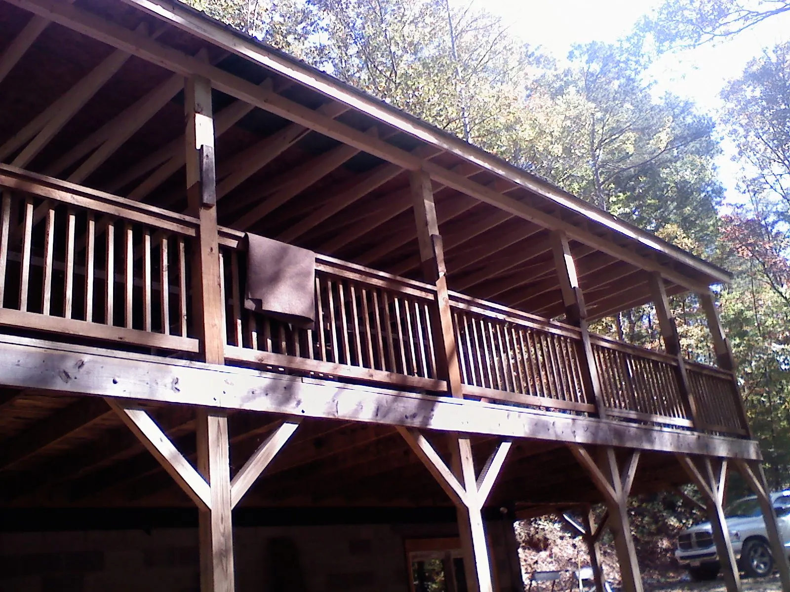 Timber framing under a new elevated porch and deck — Roof Leak Repair in Dillsburg by Roofing Brothers